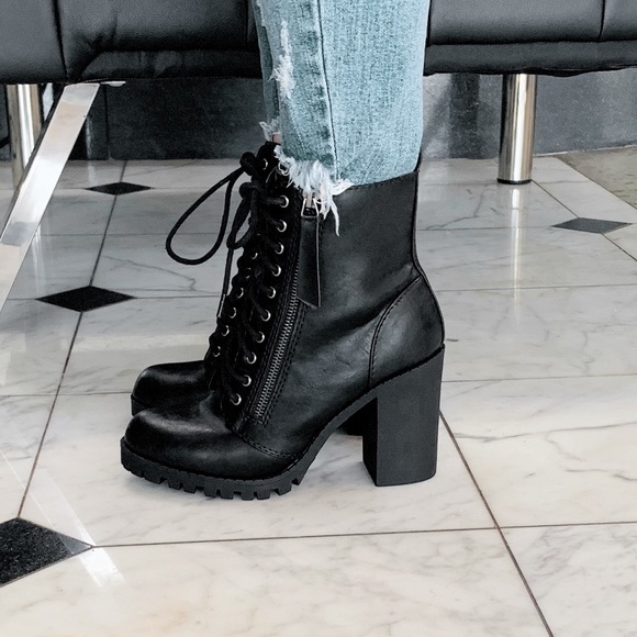 Black combat booties - Picture 3 of 8